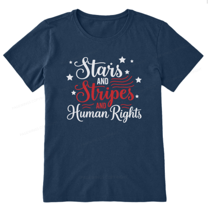 Pagewings Stars and Stripes And Human Rights Unisex Classic T-shirt