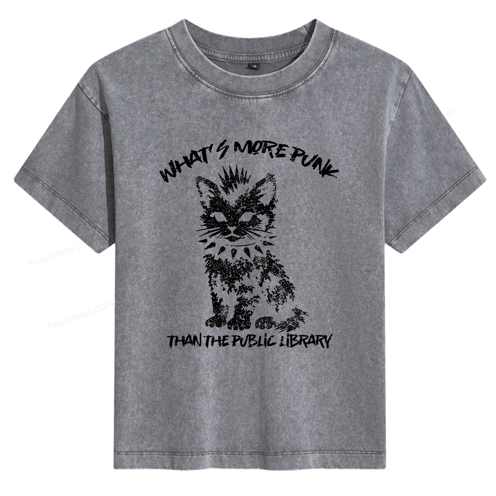 Pagewings What's More Punk Than The Public Library Women's Washed T-shirt