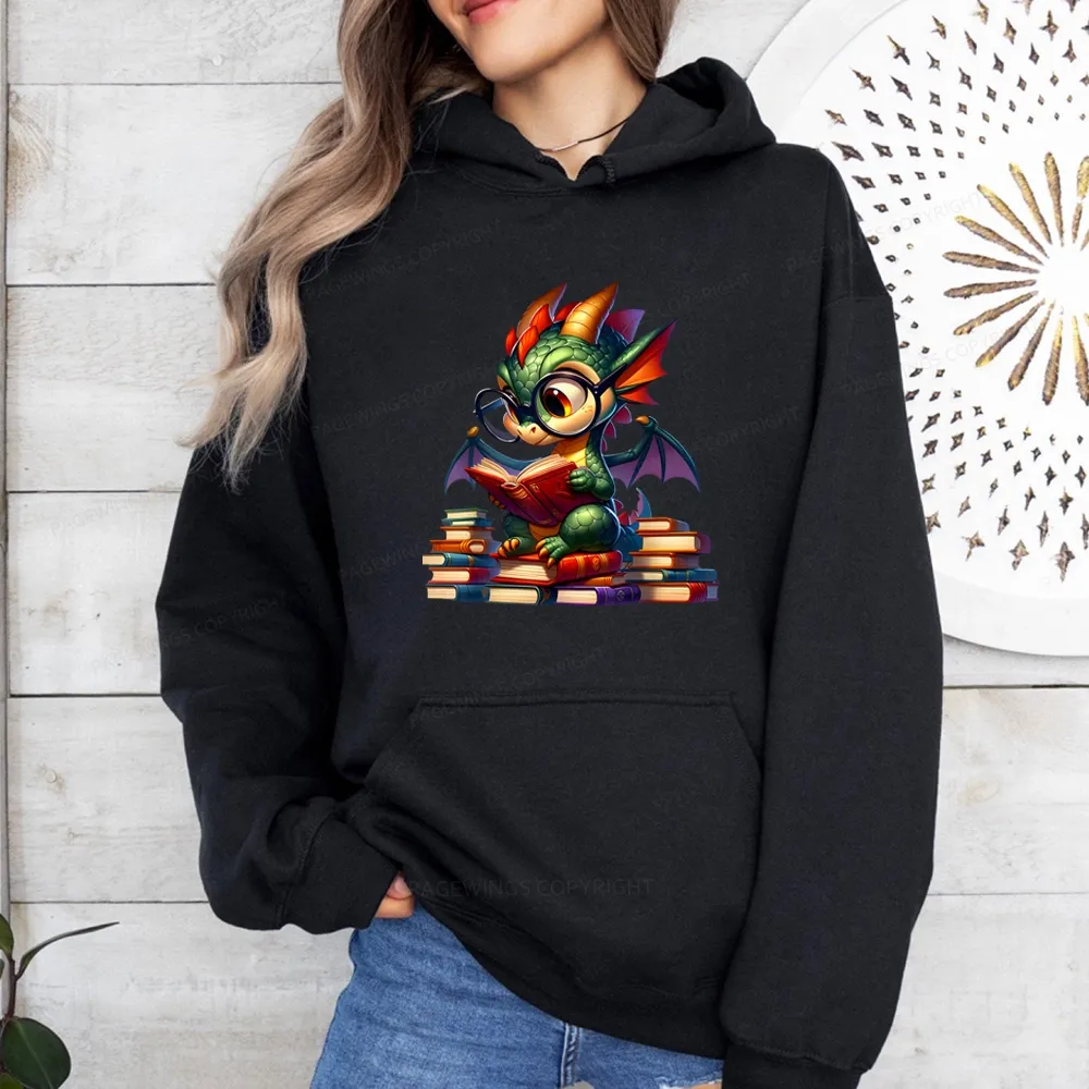 Pagewings Dragon And Books Unisex Classic Hoodie