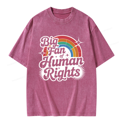 Pagewings Big Fan of Human Rights Unisex Washed T-shirt