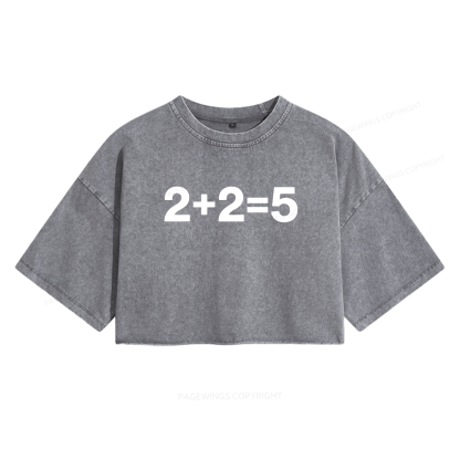 Pagewings Orwell Math Women's Washed Cropped T-shirt
