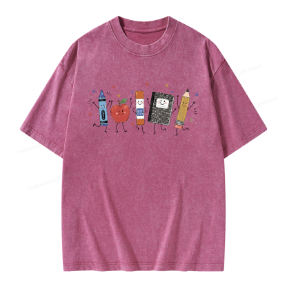 Pagewings Back To School Unisex Washed T-shirt
