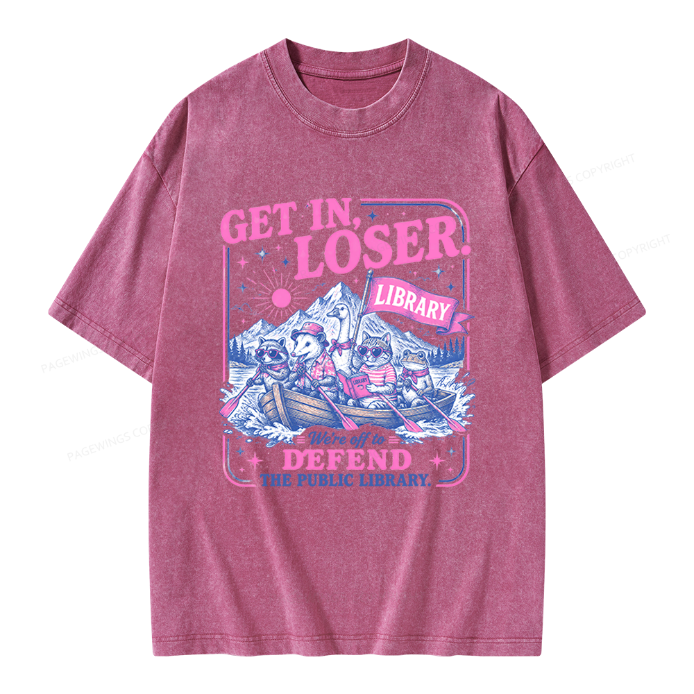 Pagewings We’re Off To Defend The Public Library Unisex Washed T-shirt