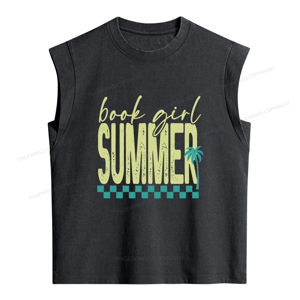 Pagewings Book Girl Summer Women's Washed Tank Top