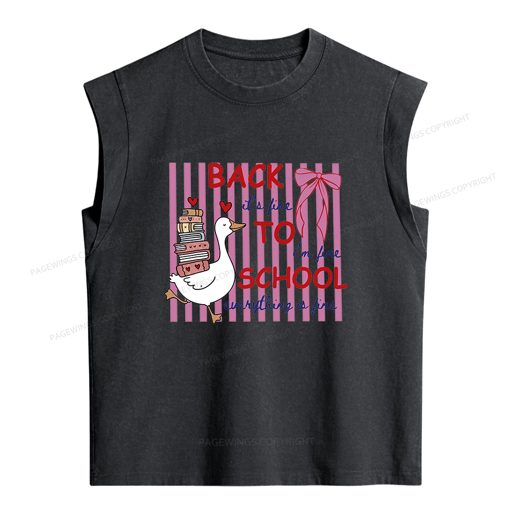 Pagewings Silly Goose Teacher Women's Washed Tank Top