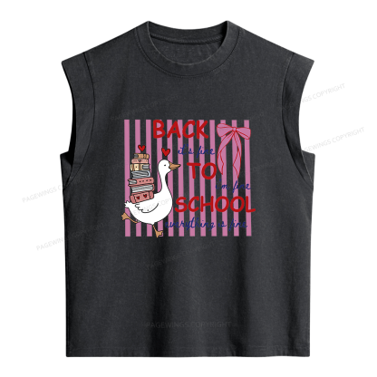 Pagewings Silly Goose Teacher Women's Washed Tank Top