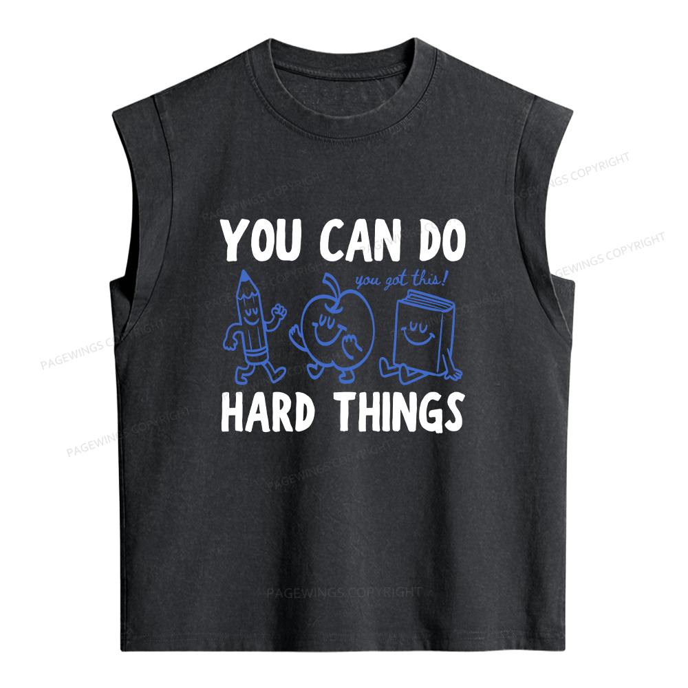 Pagewings You Can Do Hard Things Women's Washed Tank Top