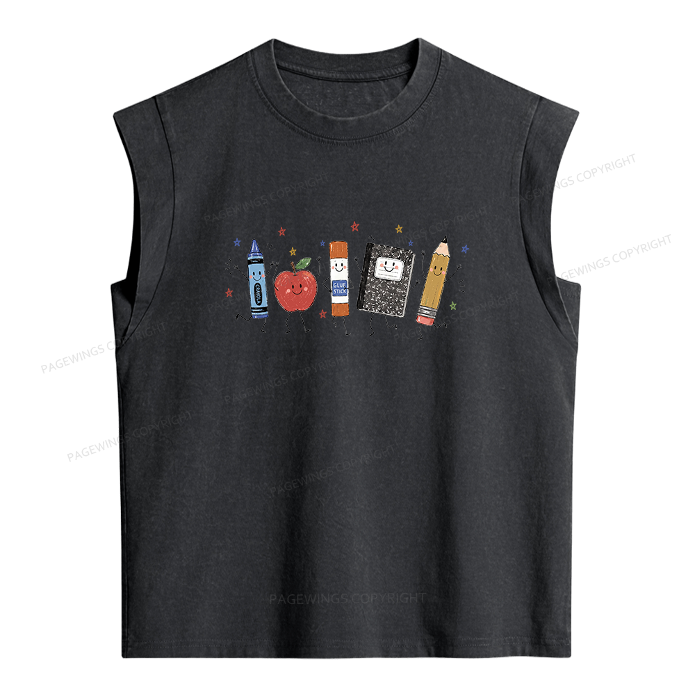 Pagewings Funny Teacher Life Women's Washed Tank Top