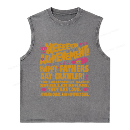 Pagewings Dad Achievement Unisex Washed Tank Top