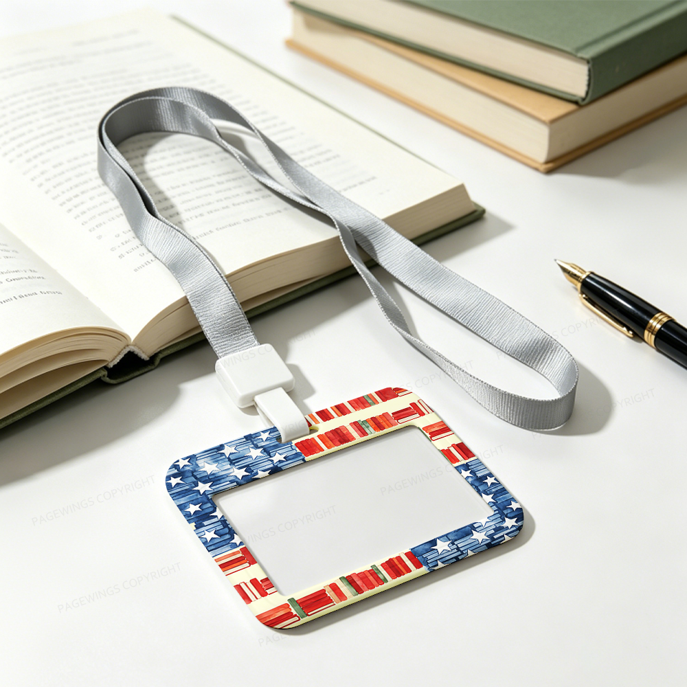 Pagewings Patriotic Nerd ABS Badge Holder