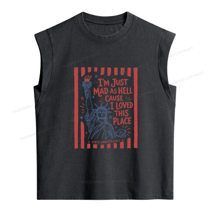 Pagewings I’m Just Mad As Hell 250th Women's Washed Tank Top