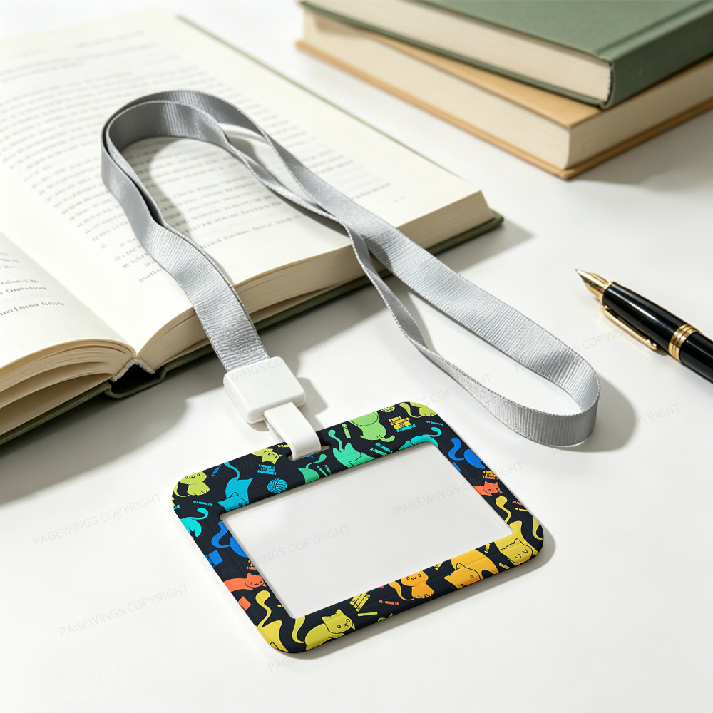 Pagewings Book Cat Lover ABS Badge Holder