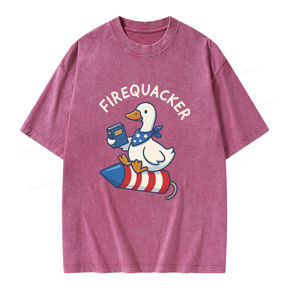 Pagewings Firecracker Unisex Washed T-shirt