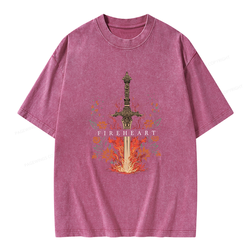 Pagewings Fireheart Unisex Washed T-shirt