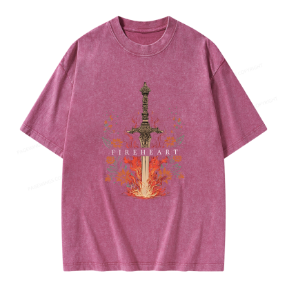 Pagewings Fireheart Unisex Washed T-shirt