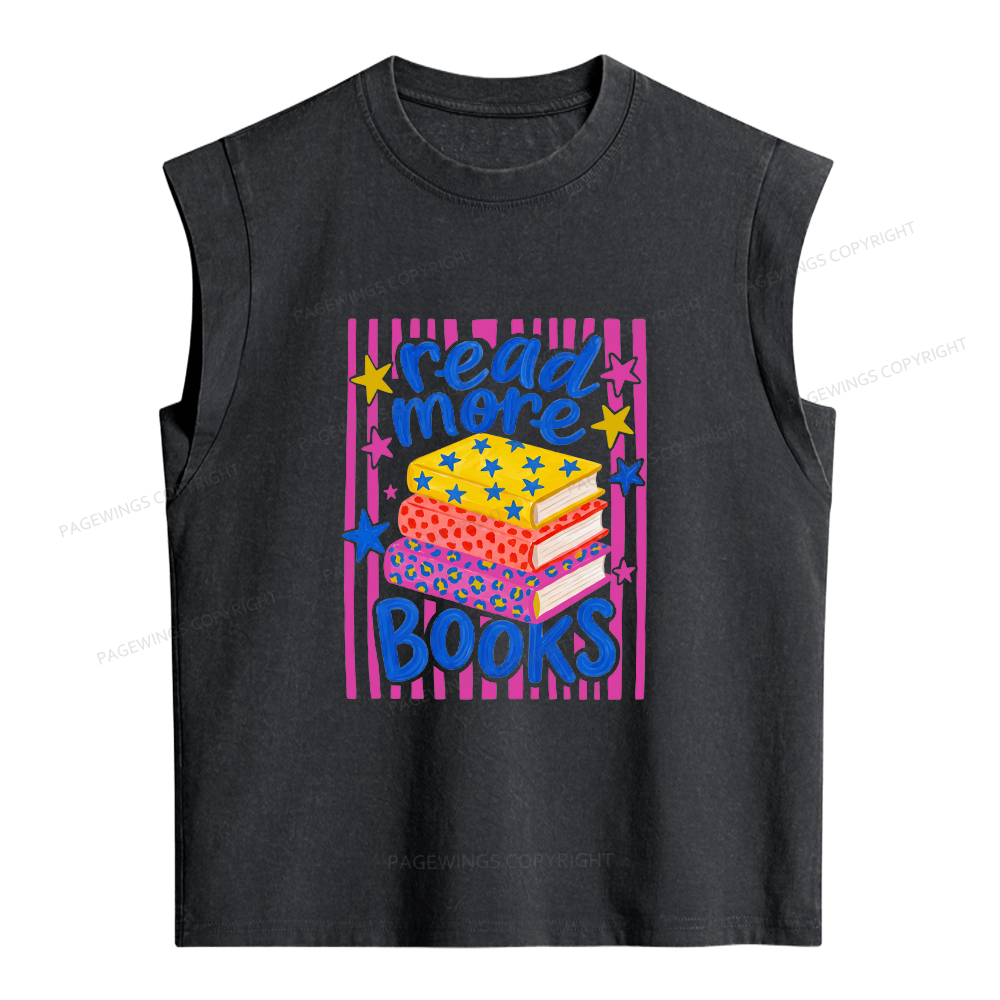 Pagewings Read More Books Women's Washed Tank Top