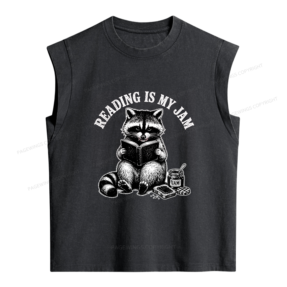 Pagewings Reading Is My Jam Women's Washed Tank Top