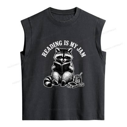 Pagewings Reading Is My Jam Women's Washed Tank Top
