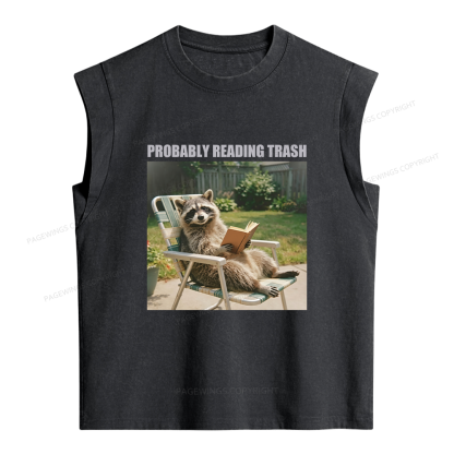 Pagewings Probably Reading Trash Women's Washed Tank Top