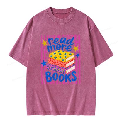Pagewings Read More Books Unisex Washed T-shirt