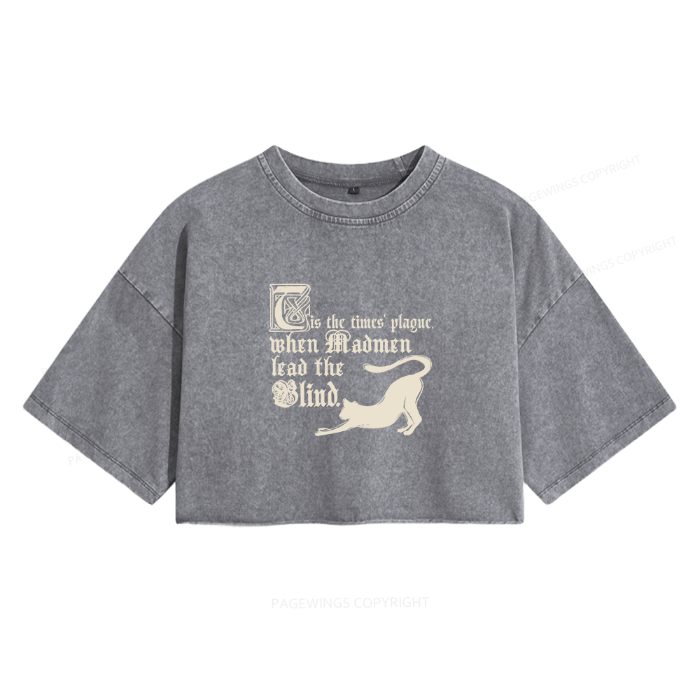 Pagewings Shakespeare Quote Women's Washed Cropped T-shirt