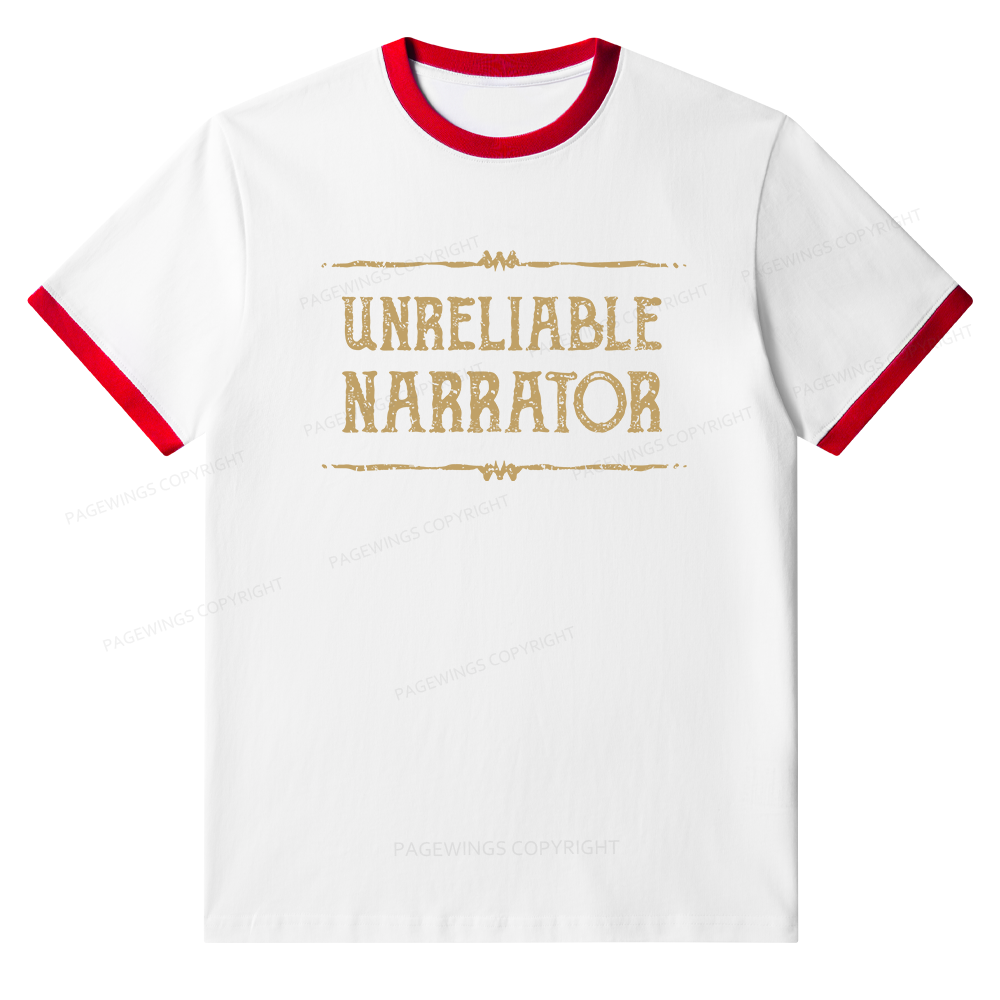 Pagewings Unreliable Narrator Unisex Ringer T-Shirt 