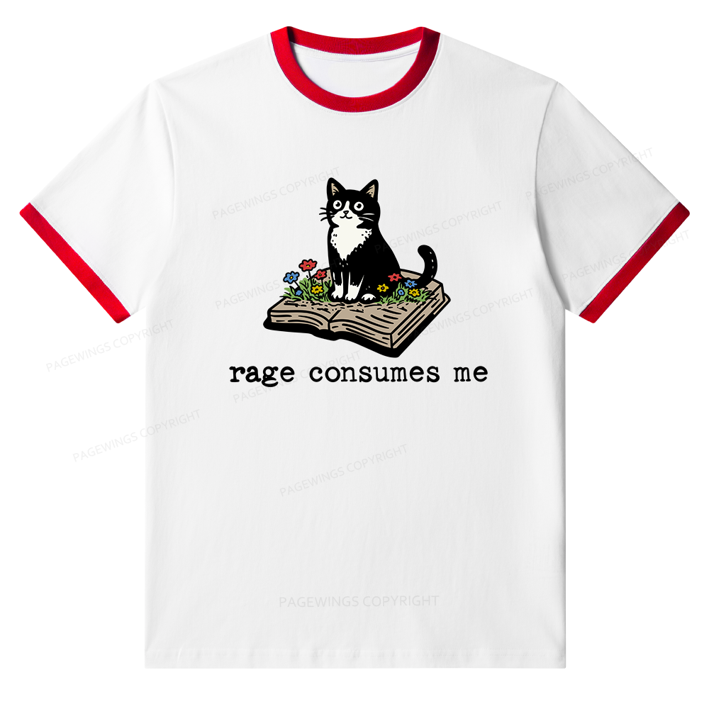 Pagewings Rage Consumes Me Unisex Ringer T-Shirt