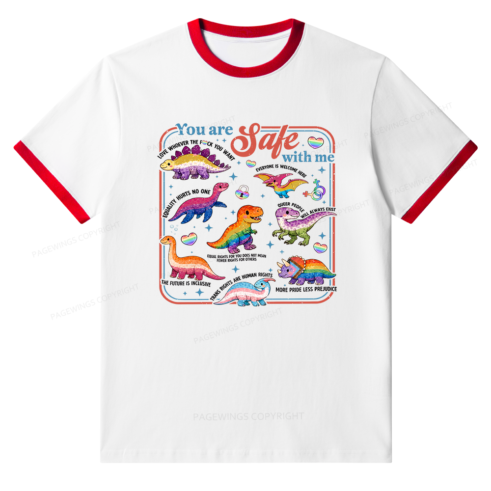 Pagewings You Are Safe With Me Unisex Ringer T-Shirt 