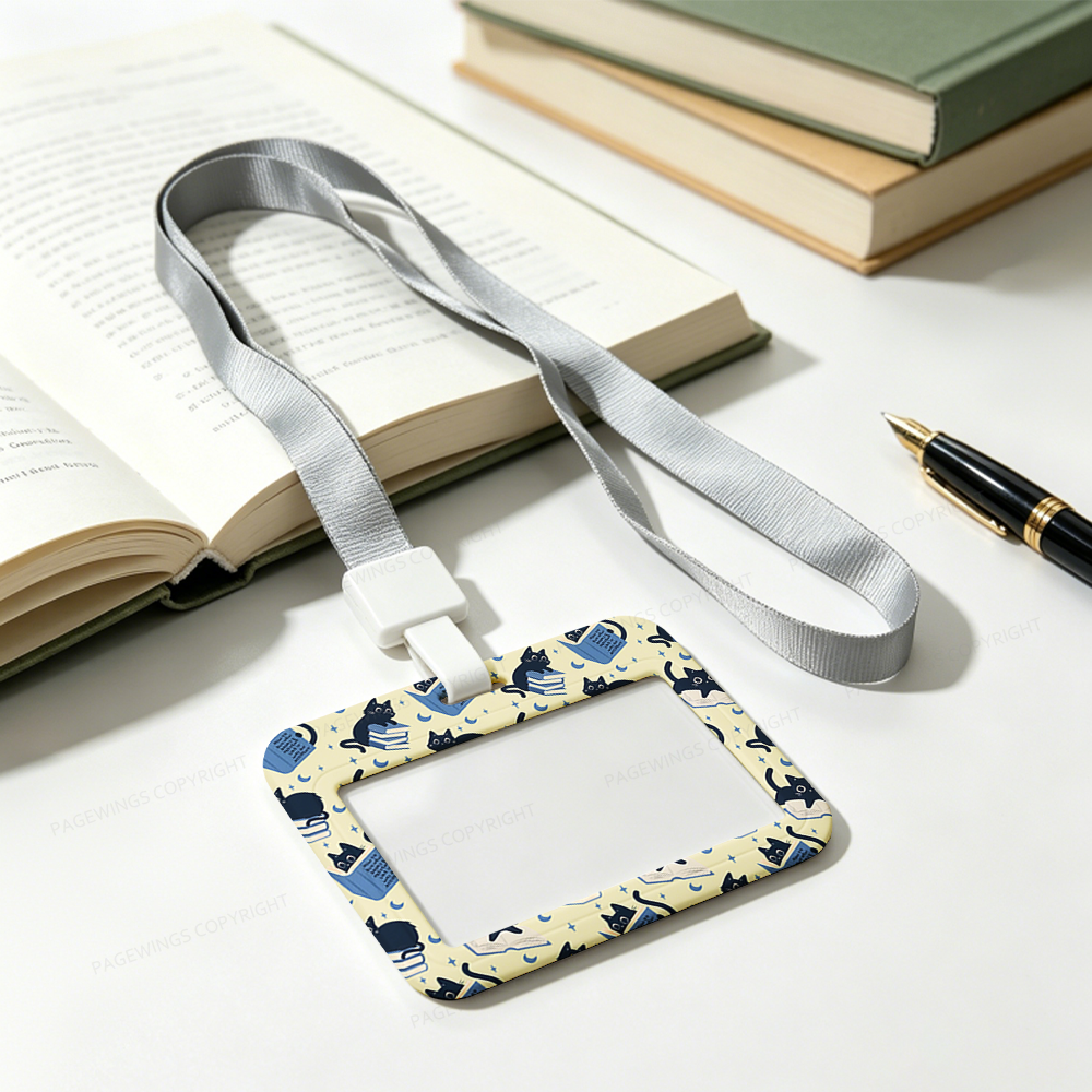 Pagewings Reading Cat ABS Badge Holder