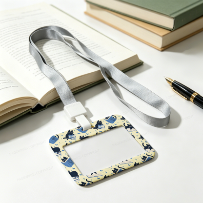 Pagewings Reading Cat ABS Badge Holder