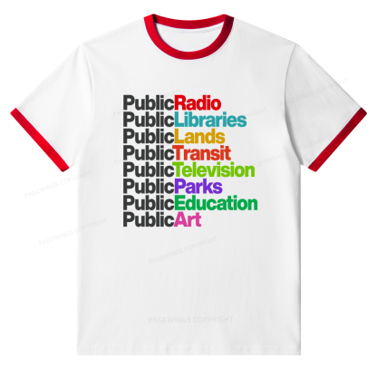 Pagewings Public Libraries Unisex Ringer T-Shirt 