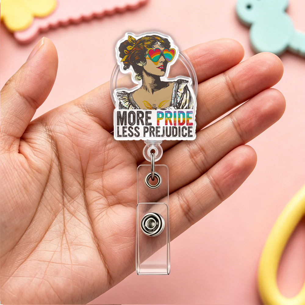 Pagewings More Pride Less Prejudice Acrylic Badge Clip