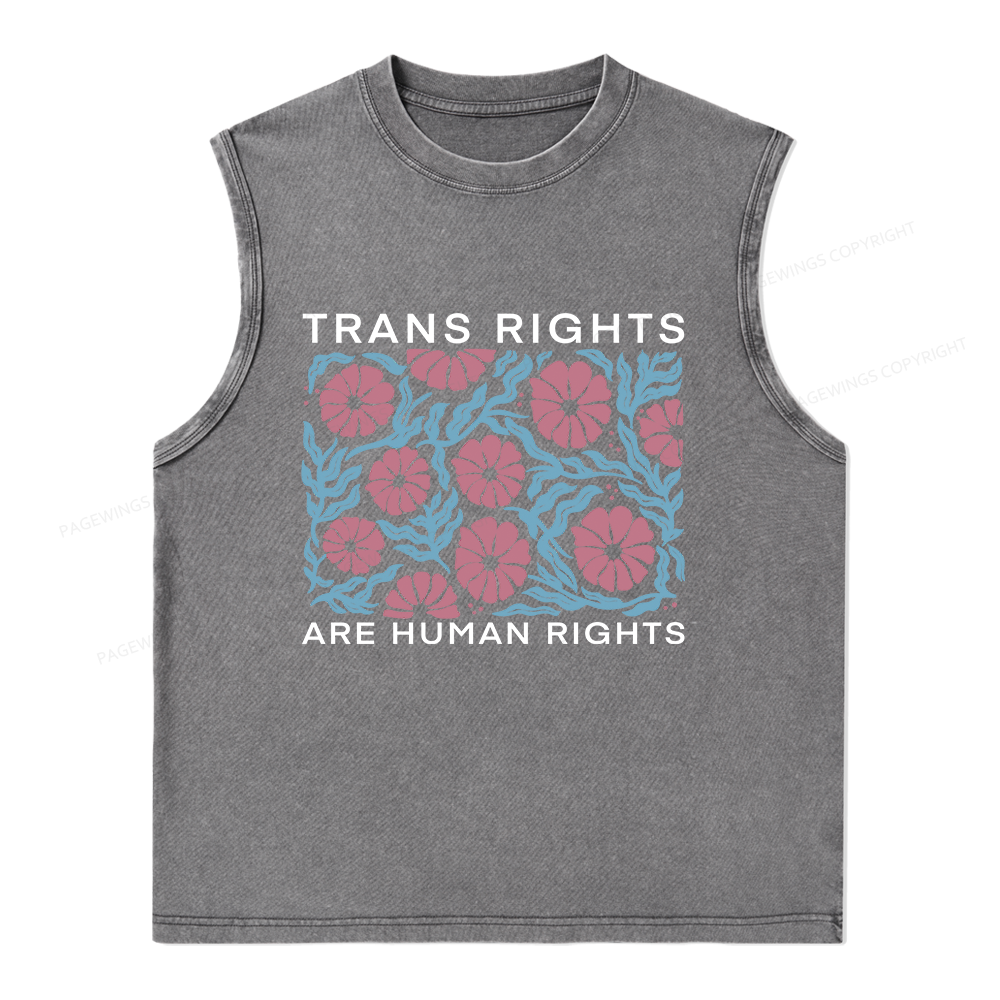 Pagewings Trans Rights Are Human Rights Washed Tank Top