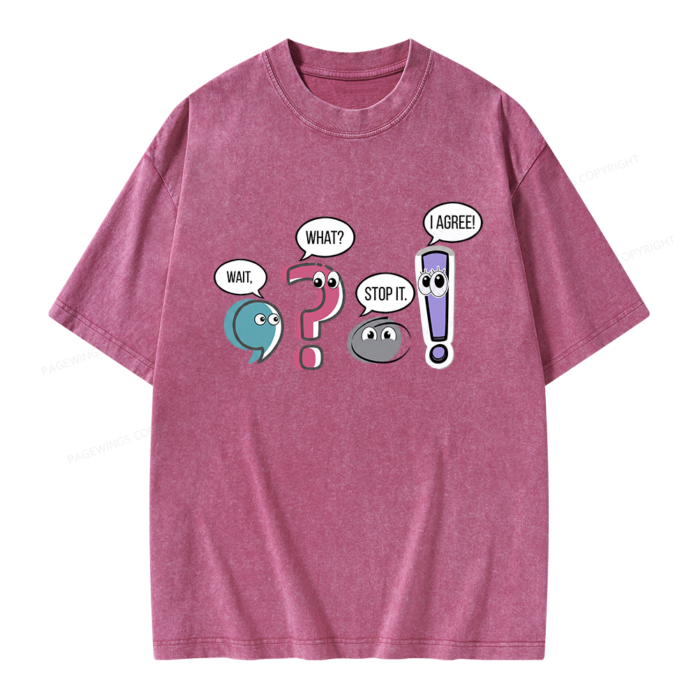 Pagewings Funny Grammar Unisex Washed T-shirt