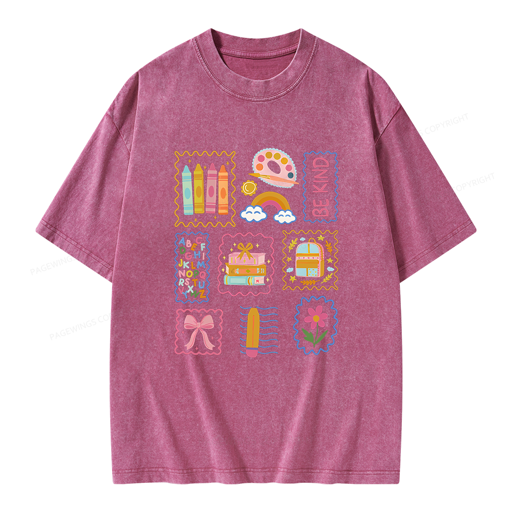 Pagewings Back to School Unisex Washed T-shirt