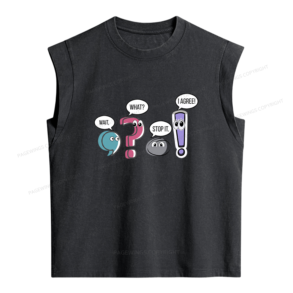 Pagewings Funny Grammar Women's Washed Tank Top
