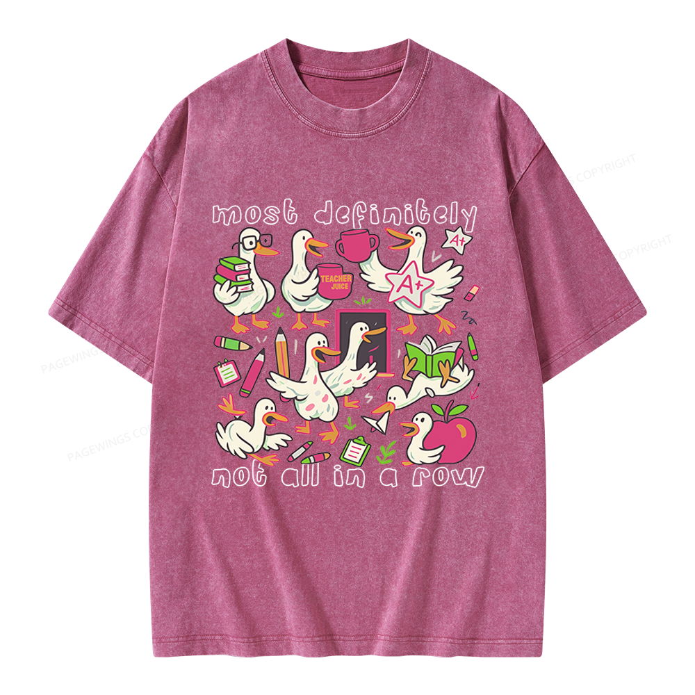 Pagewings Funny Goose Back to School Unisex Washed T-shirt
