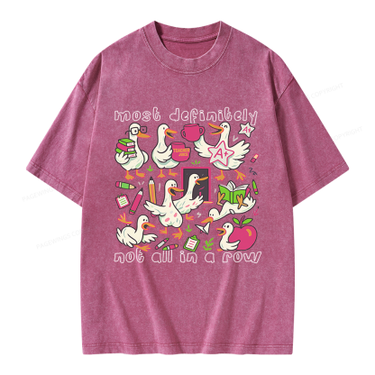 Pagewings Funny Goose Back to School Unisex Washed T-shirt
