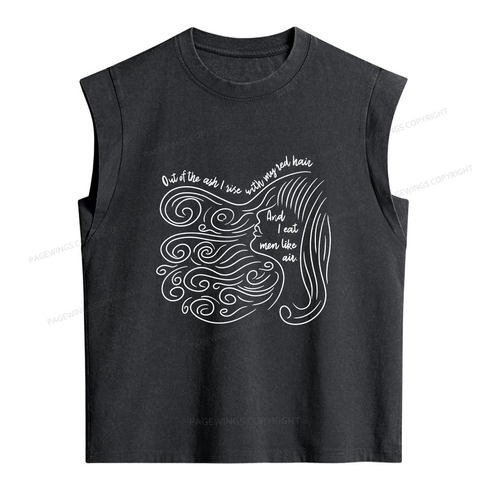 Pagewings Out Of The Ash I Rise With My Red Hair Women's Washed Tank Top