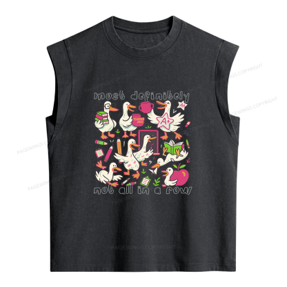 Pagewings Funny Goose Back to School Women's Washed Tank Top