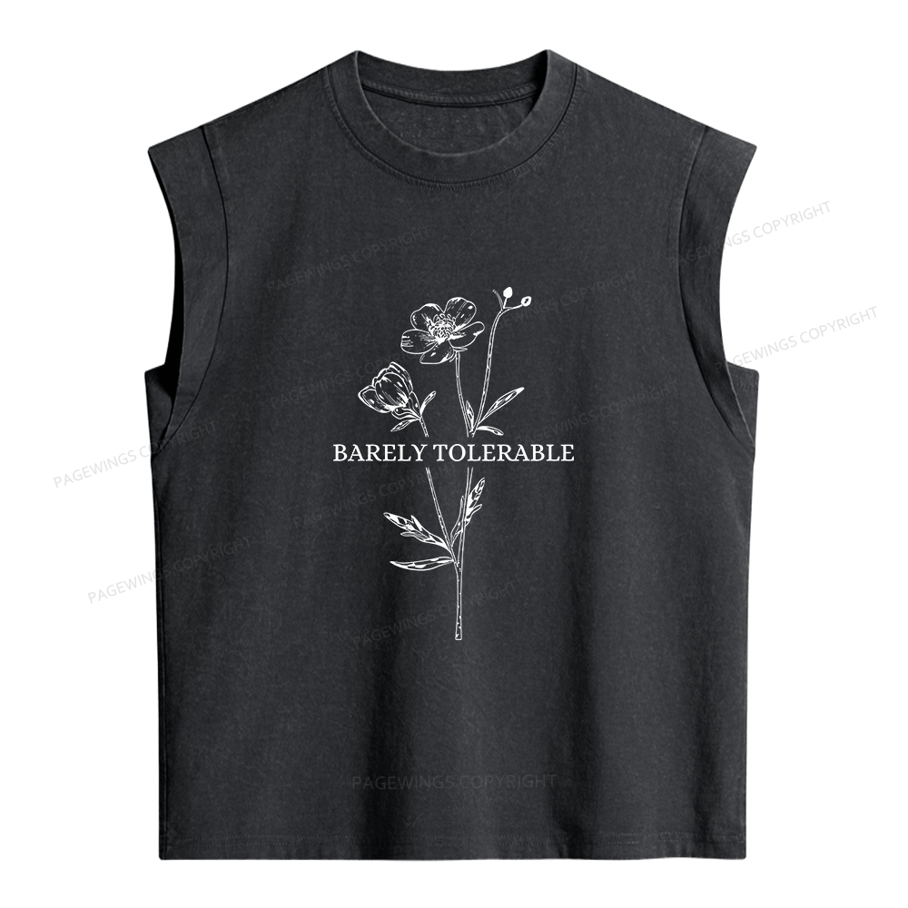 Pagewings Barely Tolerable Women's Washed Tank Top