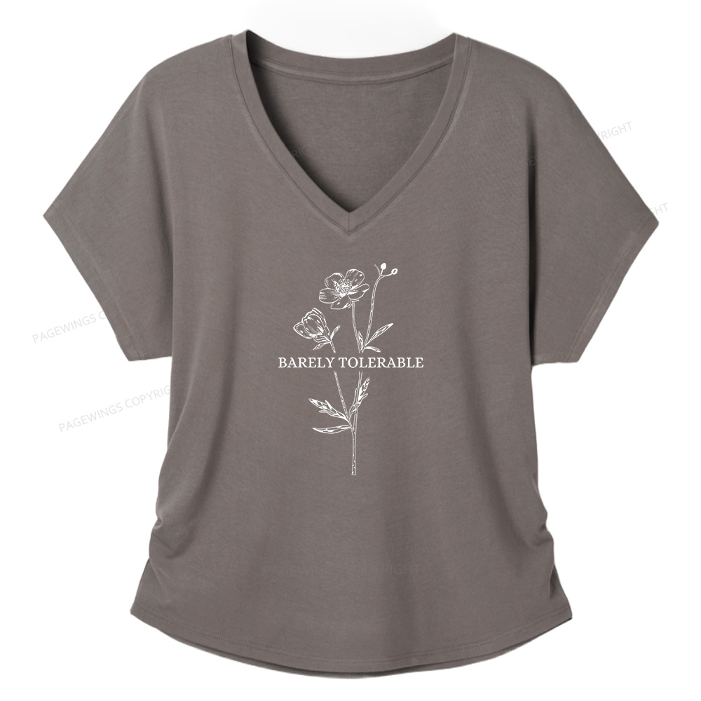 Pagewings Barely Tolerable Soft Women's Modal V-neck T-shirt  