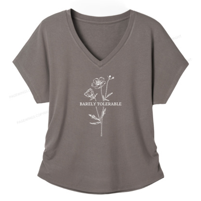 Pagewings Barely Tolerable Soft Women's Modal V-neck T-shirt  
