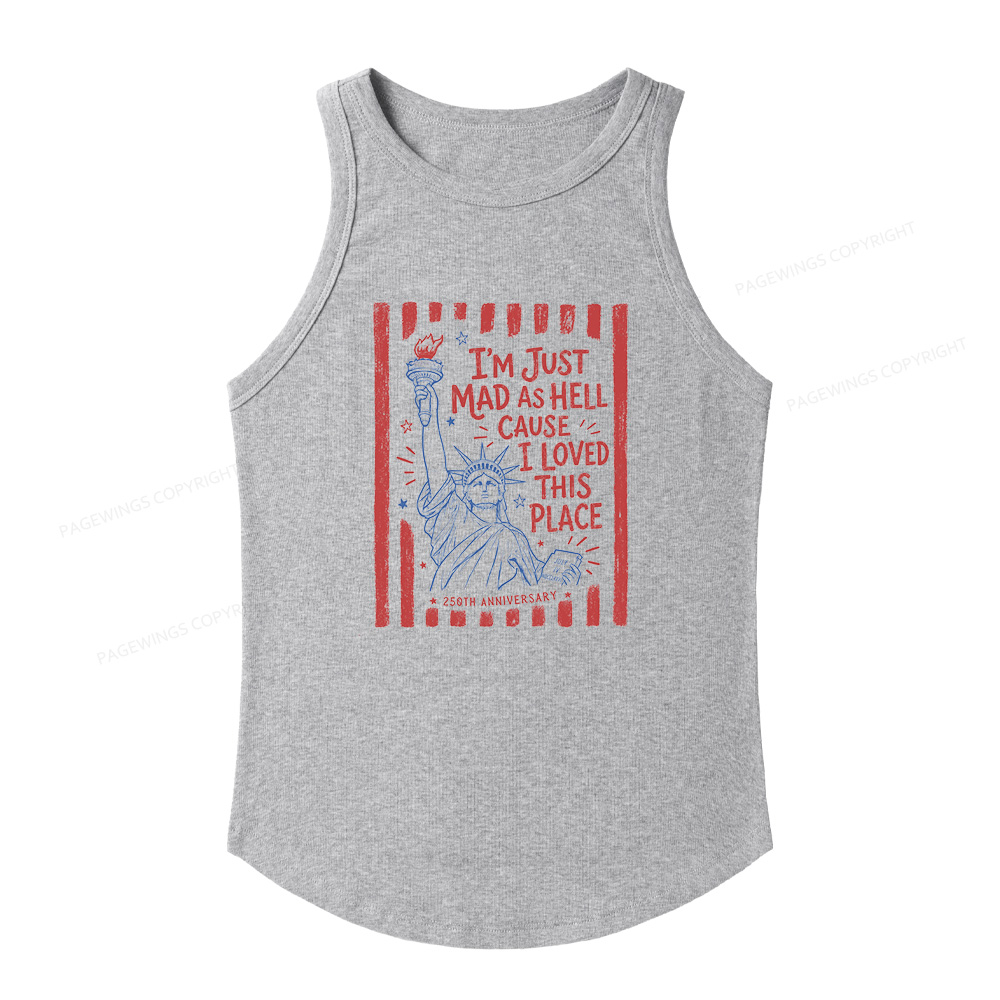 Pagewings Slim Fit I’m Just Mad As Hell 250th Women's Fitted Tank Top 