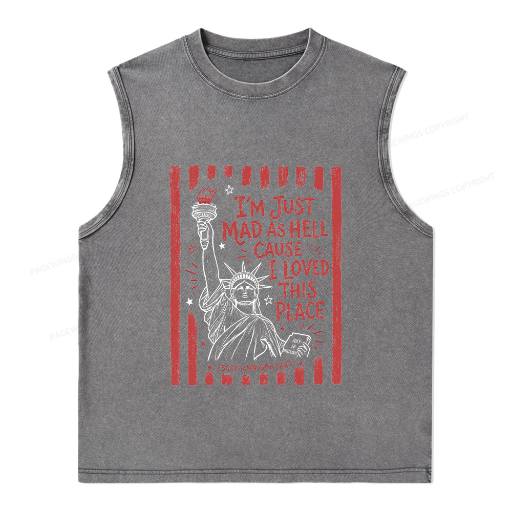 Pagewings I’m Just Mad As Hell 250th Unisex Washed Tank Top