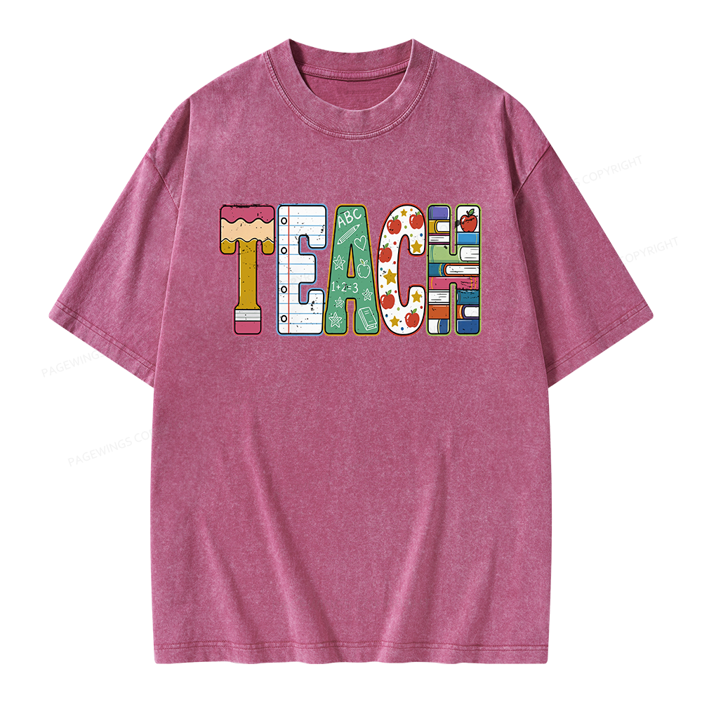 Pagewings Back to School Unisex Washed T-shirt