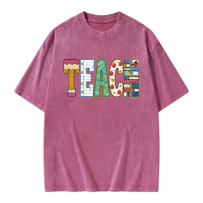 Pagewings Back to School Unisex Washed T-shirt