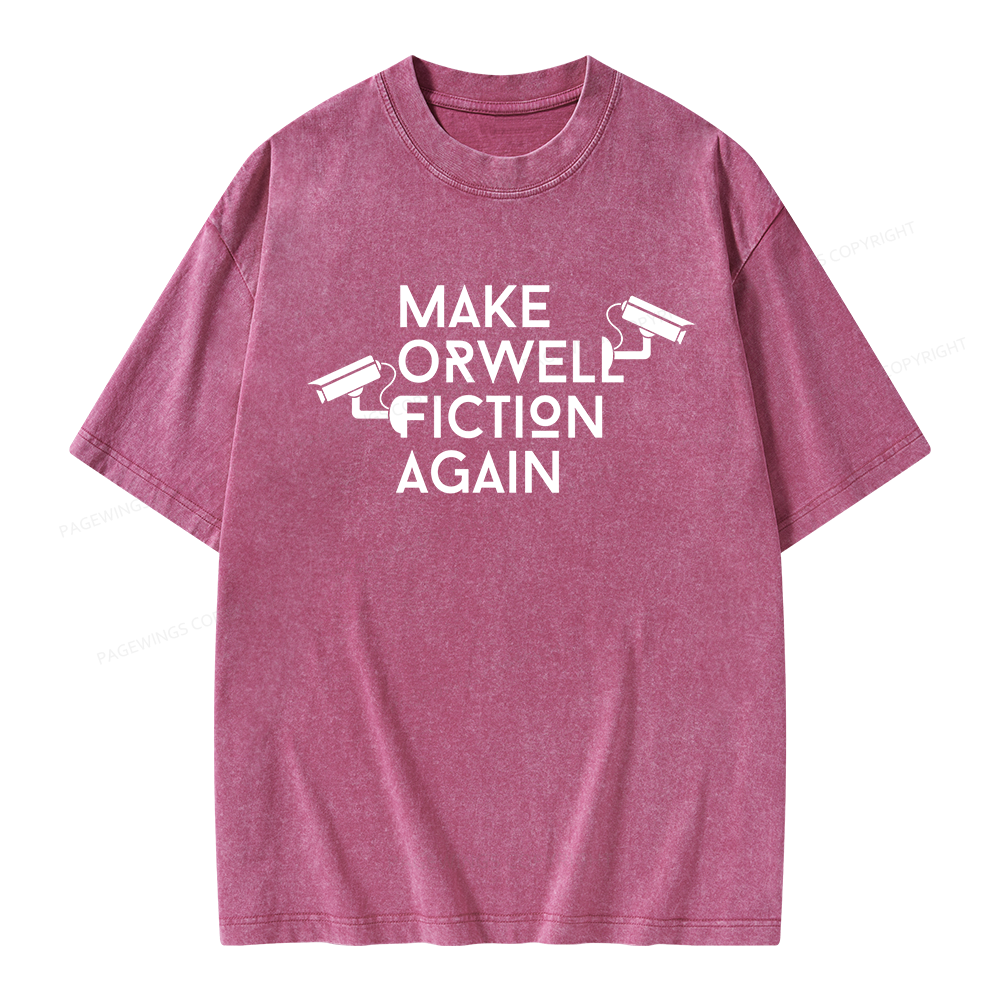 Pagewings Make Orwell Fiction Again Unisex Washed T-shirt