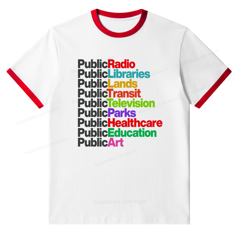 Pagewings Public Libraries Unisex Ringer T-Shirt 