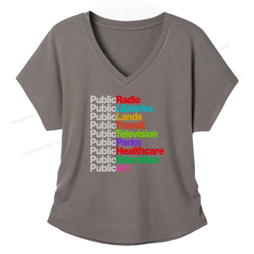 Pagewings Public Libraries Soft Women's Modal V-neck T-shirt